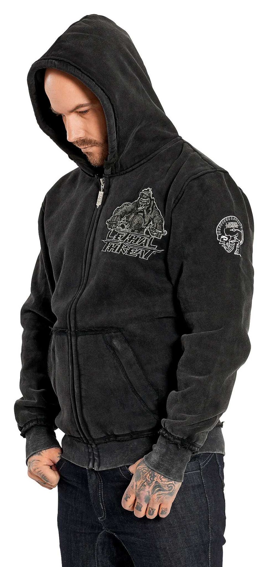 Clearance Lethal Threat Lethal Threat Riding Gorilla Zip Hoodie