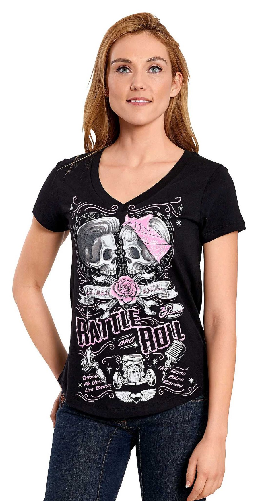 New Lethal Angel Lethal Angel Rattle N Roll Women'S T-Shirt