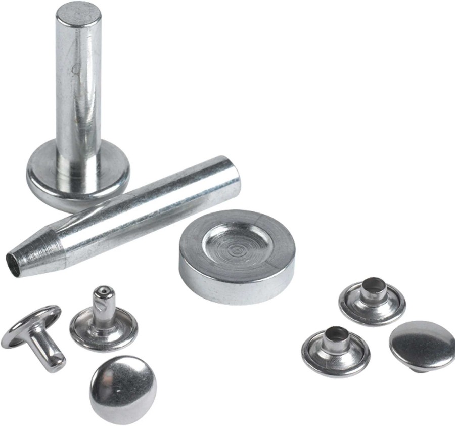 New Langlauf Rivets 9 Mm Silver Including Tools