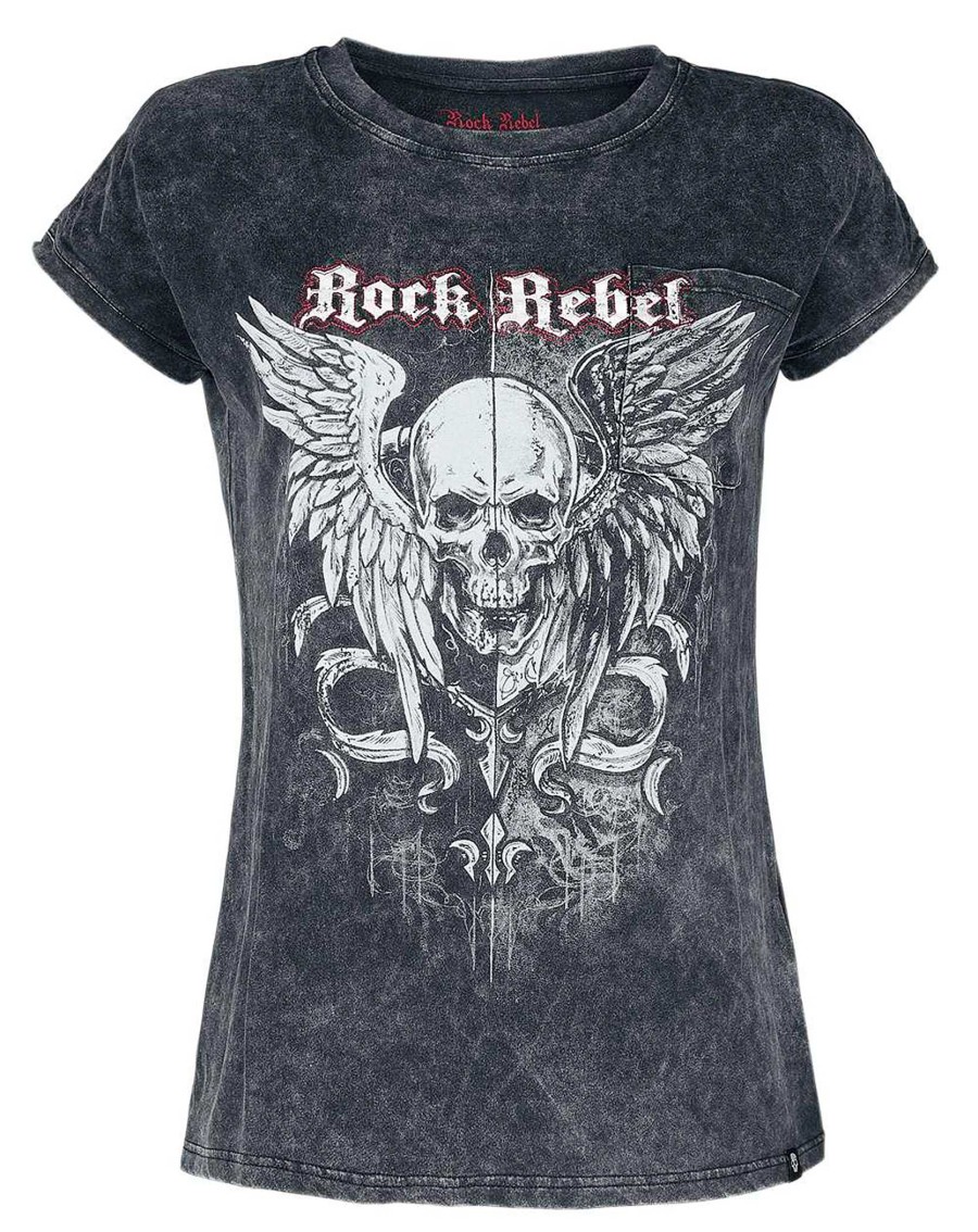 Wholesale Rock Rebel Rock Rebel Skull Wings Women'S T-Shirt