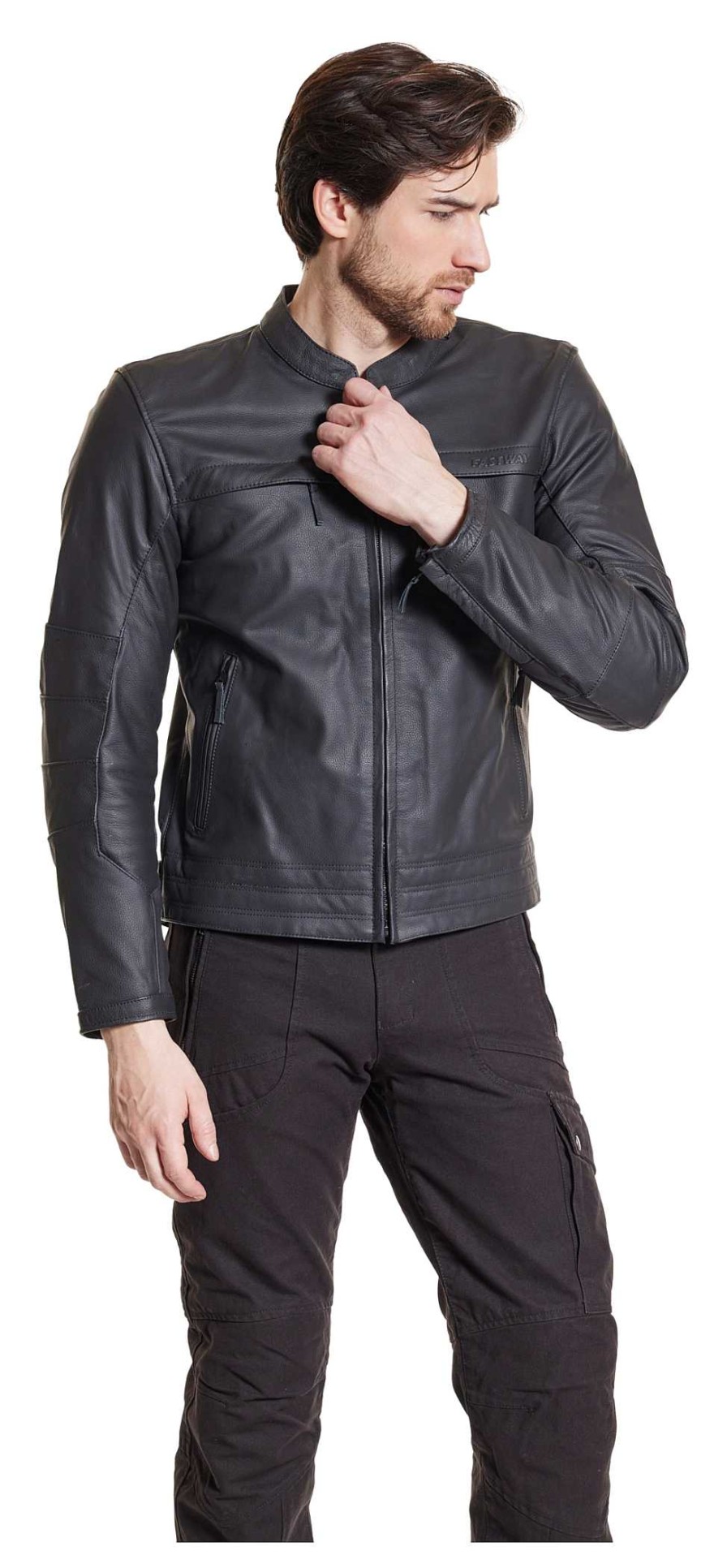 Clearance Fastway Fastway L-2201 Men'S Leather Jacket