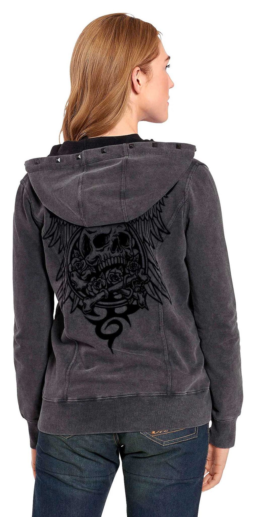 Wholesale Lethal Angel Lethal Angel Crossbones Women'S Zip Hoodie