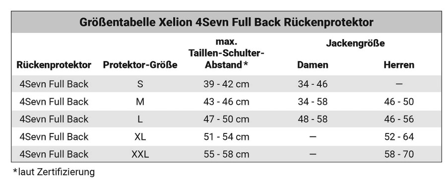 Clearance Xelion 4Sevn Full Back Back Protector